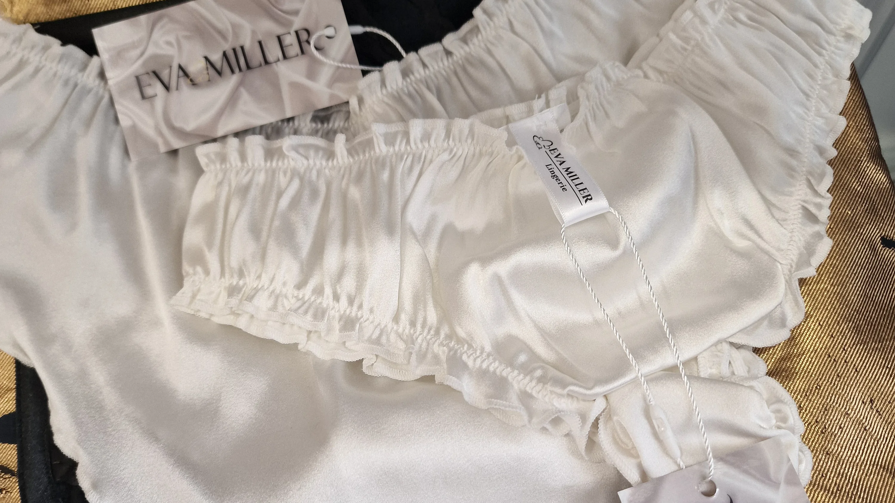 Elegant white silk panties