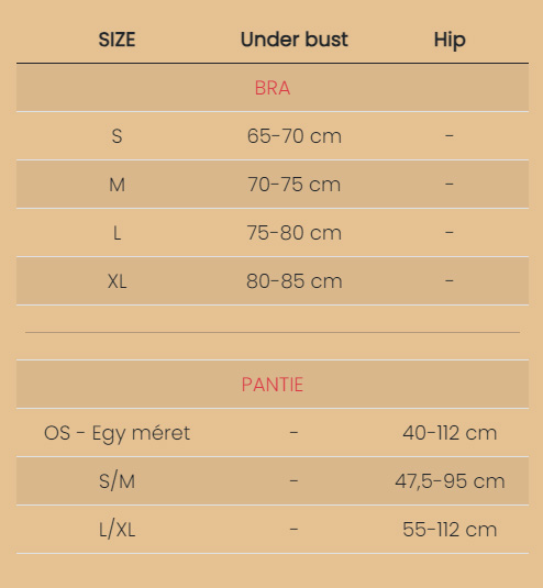 Eva Miller size chart